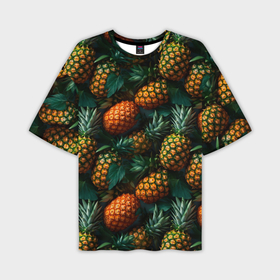 Мужская футболка oversize 3D с принтом Сочные ананасы в Екатеринбурге,  |  | 