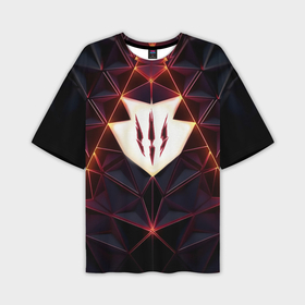 Мужская футболка oversize 3D с принтом The Witcher Logo Triangle в Курске,  |  | 