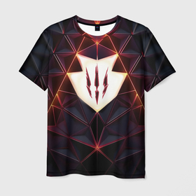 Мужская футболка 3D с принтом The Witcher Logo Triangle в Петрозаводске, 100% полиэфир | прямой крой, круглый вырез горловины, длина до линии бедер | 