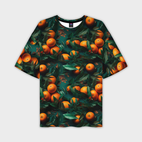 Мужская футболка oversize 3D с принтом Яркие апельсины в Новосибирске,  |  | 
