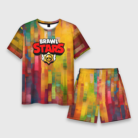Мужской костюм с шортами 3D с принтом Brawl Stars Logo Color в Курске,  |  | Тематика изображения на принте: 