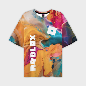 Мужская футболка oversize 3D с принтом Roblox Logo Color в Курске,  |  | Тематика изображения на принте: 