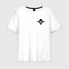Мужская футболка хлопок Oversize с принтом ВДВ символ логотип в Екатеринбурге, 100% хлопок | свободный крой, круглый ворот, “спинка” длиннее передней части | Тематика изображения на принте: 