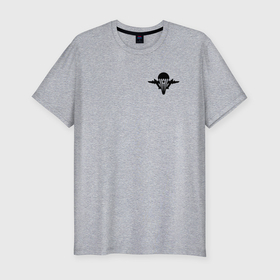 Мужская футболка хлопок Slim с принтом ВДВ символ логотип в Екатеринбурге, 92% хлопок, 8% лайкра | приталенный силуэт, круглый вырез ворота, длина до линии бедра, короткий рукав | Тематика изображения на принте: 