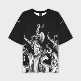 Мужская футболка oversize 3D с принтом Octopus tentacles ,  |  | Тематика изображения на принте: 