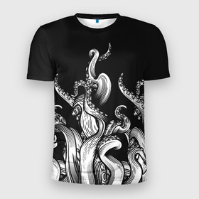 Мужская футболка 3D Slim с принтом Octopus tentacles , 100% полиэстер с улучшенными характеристиками | приталенный силуэт, круглая горловина, широкие плечи, сужается к линии бедра | Тематика изображения на принте: 