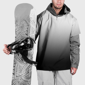 Накидка на куртку 3D с принтом Бело чёрный градиент в Курске, 100% полиэстер |  | 