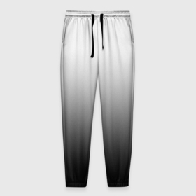 Мужские брюки 3D с принтом Бело чёрный градиент в Санкт-Петербурге, 100% полиэстер | манжеты по низу, эластичный пояс регулируется шнурком, по бокам два кармана без застежек, внутренняя часть кармана из мелкой сетки | 