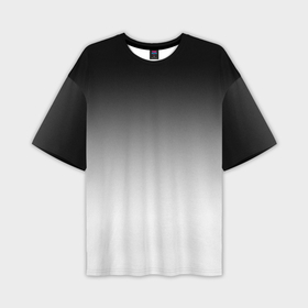 Мужская футболка oversize 3D с принтом Black and white gradient в Кировске,  |  | Тематика изображения на принте: 