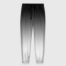 Мужские брюки 3D с принтом Black and white gradient в Белгороде, 100% полиэстер | манжеты по низу, эластичный пояс регулируется шнурком, по бокам два кармана без застежек, внутренняя часть кармана из мелкой сетки | 