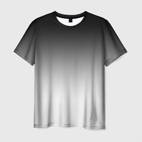 Мужская футболка 3D с принтом Black and white gradient в Екатеринбурге, 100% полиэфир | прямой крой, круглый вырез горловины, длина до линии бедер | 