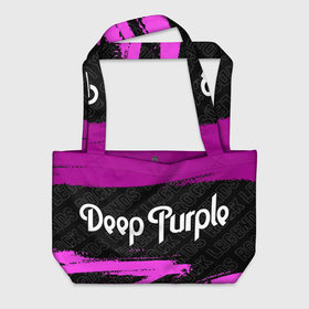 Пляжная сумка 3D с принтом Deep Purple rock legends: надпись и символ в Белгороде, 100% полиэстер | застегивается на металлическую кнопку; внутренний карман застегивается на молнию. Стенки укреплены специальным мягким материалом, чтобы защитить содержимое от несильных ударов
 | Тематика изображения на принте: 