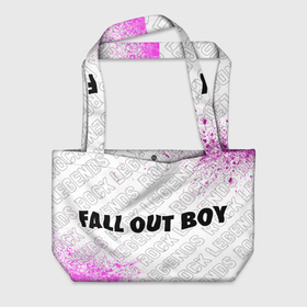 Пляжная сумка 3D с принтом Fall Out Boy rock legends: надпись и символ в Белгороде, 100% полиэстер | застегивается на металлическую кнопку; внутренний карман застегивается на молнию. Стенки укреплены специальным мягким материалом, чтобы защитить содержимое от несильных ударов
 | 