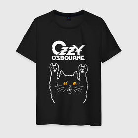 Мужская футболка хлопок с принтом Ozzy Osbourne rock cat в Санкт-Петербурге, 100% хлопок | прямой крой, круглый вырез горловины, длина до линии бедер, слегка спущенное плечо. | 