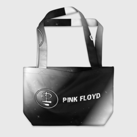 Пляжная сумка 3D с принтом Pink Floyd glitch на темном фоне: надпись и символ в Белгороде, 100% полиэстер | застегивается на металлическую кнопку; внутренний карман застегивается на молнию. Стенки укреплены специальным мягким материалом, чтобы защитить содержимое от несильных ударов
 | 