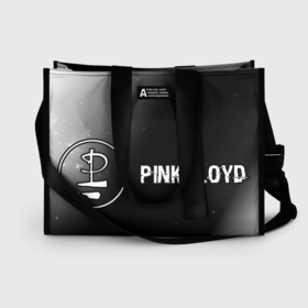 Сумка-шоппер 3D с принтом Pink Floyd glitch на темном фоне: надпись и символ в Кировске, 100% полиэстер | застегивается на металлическую кнопку; внутренний карман застегивается на молнию. Стенки укреплены специальным мягким материалом, чтобы защитить содержимое от несильных ударов
 | 