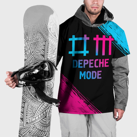Накидка на куртку 3D с принтом Depeche Mode   neon gradient в Кировске, 100% полиэстер |  | 