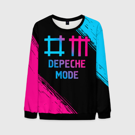 Мужской свитшот 3D с принтом Depeche Mode   neon gradient в Белгороде, 100% полиэстер с мягким внутренним слоем | круглый вырез горловины, мягкая резинка на манжетах и поясе, свободная посадка по фигуре | Тематика изображения на принте: 