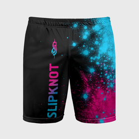 Мужские шорты спортивные с принтом Slipknot   neon gradient: по вертикали ,  |  | 