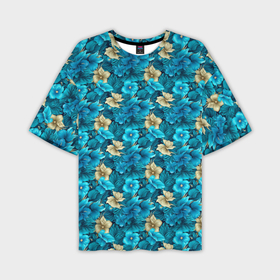 Мужская футболка oversize 3D с принтом Цветочки паттерн гавайский стиль в Тюмени,  |  | 