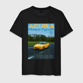 Мужская футболка хлопок с принтом Honda Acura Integra Type R обложка в Белгороде, 100% хлопок | прямой крой, круглый вырез горловины, длина до линии бедер, слегка спущенное плечо. | 