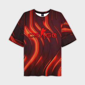 Мужская футболка oversize 3D с принтом CS GO red   neon в Курске,  |  | Тематика изображения на принте: 