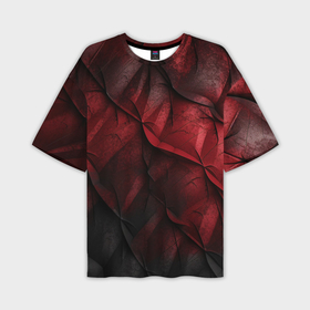 Мужская футболка oversize 3D с принтом Black red texture в Тюмени,  |  | 