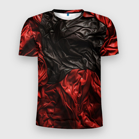 Мужская футболка 3D Slim с принтом Black red       texture , 100% полиэстер с улучшенными характеристиками | приталенный силуэт, круглая горловина, широкие плечи, сужается к линии бедра | 