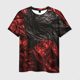 Мужская футболка 3D с принтом Black red       texture в Белгороде, 100% полиэфир | прямой крой, круглый вырез горловины, длина до линии бедер | 