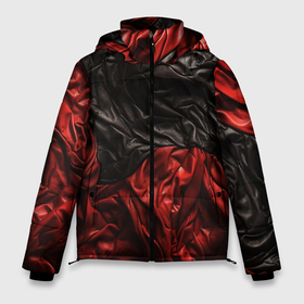 Мужская зимняя куртка 3D с принтом Black red       texture в Новосибирске, верх — 100% полиэстер; подкладка — 100% полиэстер; утеплитель — 100% полиэстер | длина ниже бедра, свободный силуэт Оверсайз. Есть воротник-стойка, отстегивающийся капюшон и ветрозащитная планка. 

Боковые карманы с листочкой на кнопках и внутренний карман на молнии. | 