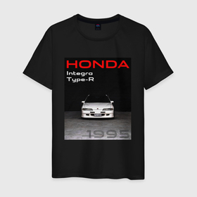Мужская футболка хлопок с принтом Honda Integra Type R обложка в Курске, 100% хлопок | прямой крой, круглый вырез горловины, длина до линии бедер, слегка спущенное плечо. | 