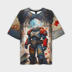 Мужская футболка oversize 3D с принтом Космодесант   Warhammer 40k ,  |  | 