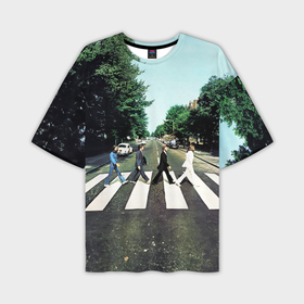 Мужская футболка oversize 3D с принтом The Beatles альбом Abbey Road в Курске,  |  | Тематика изображения на принте: 