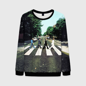 Мужской свитшот 3D с принтом The Beatles альбом Abbey Road в Курске, 100% полиэстер с мягким внутренним слоем | круглый вырез горловины, мягкая резинка на манжетах и поясе, свободная посадка по фигуре | Тематика изображения на принте: 