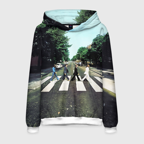 Мужская толстовка 3D с принтом The Beatles альбом Abbey Road в Новосибирске, 100% полиэстер | двухслойный капюшон со шнурком для регулировки, мягкие манжеты на рукавах и по низу толстовки, спереди карман-кенгуру с мягким внутренним слоем. | 