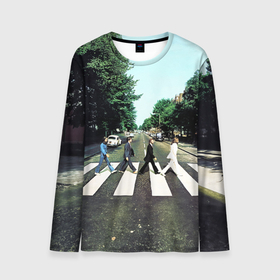 Мужской лонгслив 3D с принтом The Beatles альбом Abbey Road в Курске, 100% полиэстер | длинные рукава, круглый вырез горловины, полуприлегающий силуэт | 