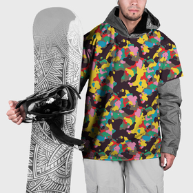 Накидка на куртку 3D с принтом Модный красочный камуфляж в Курске, 100% полиэстер |  | Тематика изображения на принте: 