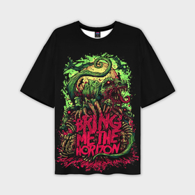 Мужская футболка oversize 3D с принтом Bring me the horizon dinosaurs ,  |  | Тематика изображения на принте: 