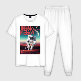 Мужская пижама хлопок с принтом MoMo   Марсианин в Тюмени, 100% хлопок | брюки и футболка прямого кроя, без карманов, на брюках мягкая резинка на поясе и по низу штанин
 | 