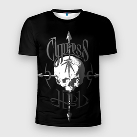 Мужская футболка 3D Slim с принтом Cypress hill   arrows skull в Тюмени, 100% полиэстер с улучшенными характеристиками | приталенный силуэт, круглая горловина, широкие плечи, сужается к линии бедра | 