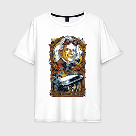Мужская футболка хлопок Oversize с принтом Lloyd time machine в Петрозаводске, 100% хлопок | свободный крой, круглый ворот, “спинка” длиннее передней части | Тематика изображения на принте: 