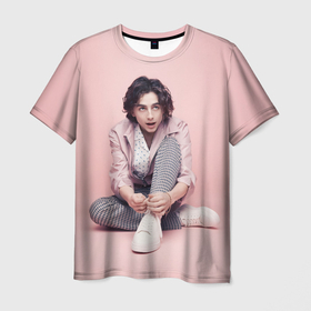 Мужская футболка 3D с принтом Милый Тимоти Шаламе в Санкт-Петербурге, 100% полиэфир | прямой крой, круглый вырез горловины, длина до линии бедер | 