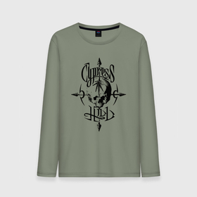 Мужской лонгслив хлопок с принтом Cypress hill   album logo , 100% хлопок |  | Тематика изображения на принте: 