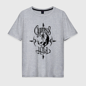 Мужская футболка хлопок Oversize с принтом Cypress hill   album logo в Екатеринбурге, 100% хлопок | свободный крой, круглый ворот, “спинка” длиннее передней части | Тематика изображения на принте: 