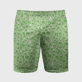 Мужские шорты спортивные с принтом Паттерн брокколи ,  |  | Тематика изображения на принте: 
