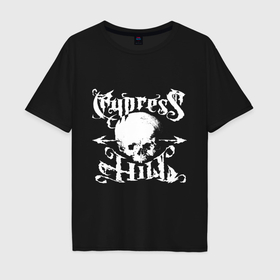 Мужская футболка хлопок Oversize с принтом Cypress hill   logo в Новосибирске, 100% хлопок | свободный крой, круглый ворот, “спинка” длиннее передней части | 
