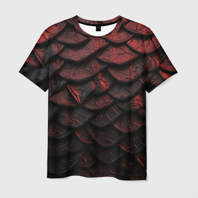 Мужская футболка 3D с принтом Объемная текстура из темных плит в Екатеринбурге, 100% полиэфир | прямой крой, круглый вырез горловины, длина до линии бедер | 