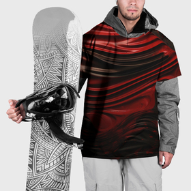 Накидка на куртку 3D с принтом Кожаная красная и черная текстура в Санкт-Петербурге, 100% полиэстер |  | 
