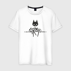 Мужская футболка хлопок с принтом Stray street cat в Кировске, 100% хлопок | прямой крой, круглый вырез горловины, длина до линии бедер, слегка спущенное плечо. | Тематика изображения на принте: 
