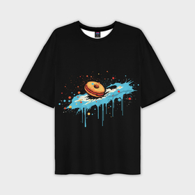 Мужская футболка oversize 3D с принтом Космический пончик в Тюмени,  |  | 